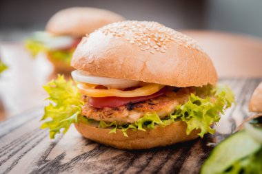 Sebzeli güzel büyük hamburger