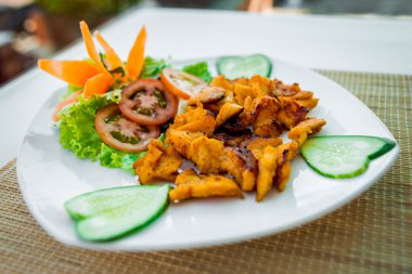 pieces of Meat with vegetables