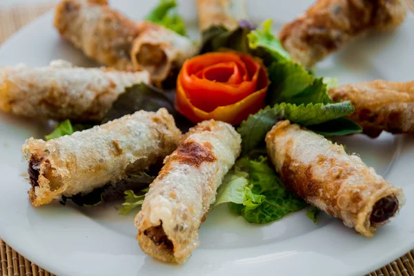 Chinese egg rolls with sauce