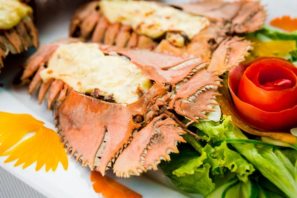 Cooked lobster with vegetables — Stock Photo, Image