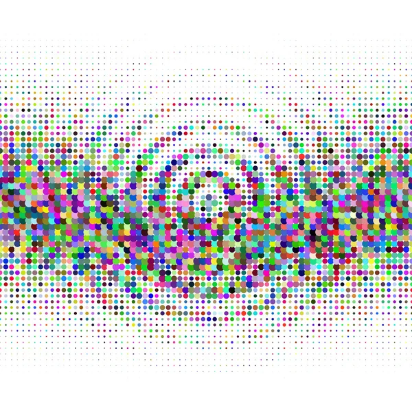 放射状の波紋と色のドット グラデーションのシームレス背景 — ストックベクタ