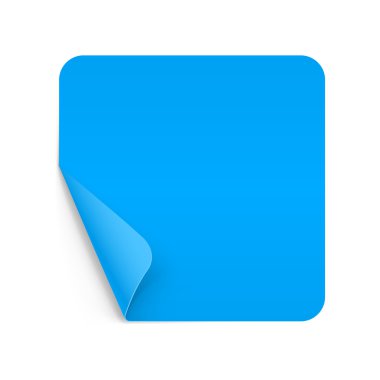 İllüstrasyon mavi kağıt Not Defteri ile köşeyi Curling