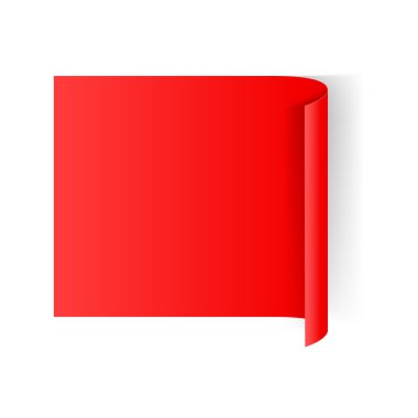 İllüstrasyon kırmızı kağıt Not Defteri ile kenar kıvırma