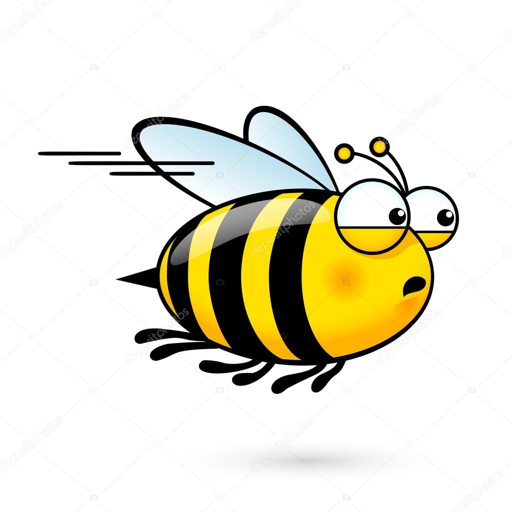 Illustration of a Friendly Cute Bee a Hurry to Visit