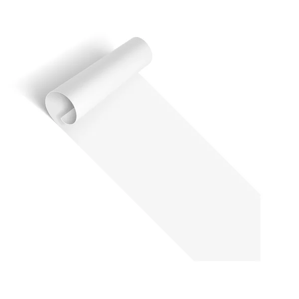 Ilustração do bloco de notas de papel branco com Scroll Coner —  Vetores de Stock