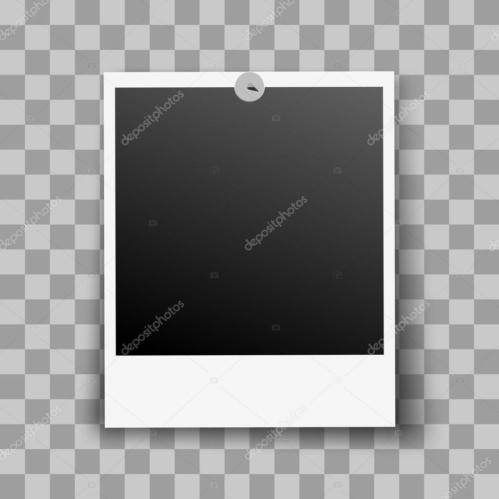 Photo Frame Fixed and Metal Pin with Transparent Shadow Effect