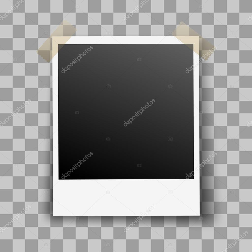 Photo Frame on Transparent Background with Adhesive Tape