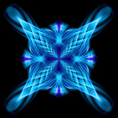 Siyah zemin üzerine mavi desen