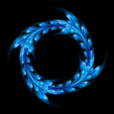 Siyah zemin üzerine mavi desen