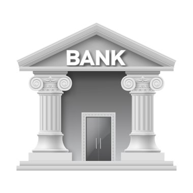 Stone building of bank clipart