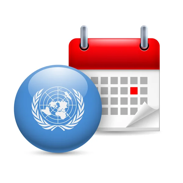 Icon of united nations and calendar — Stock Vector