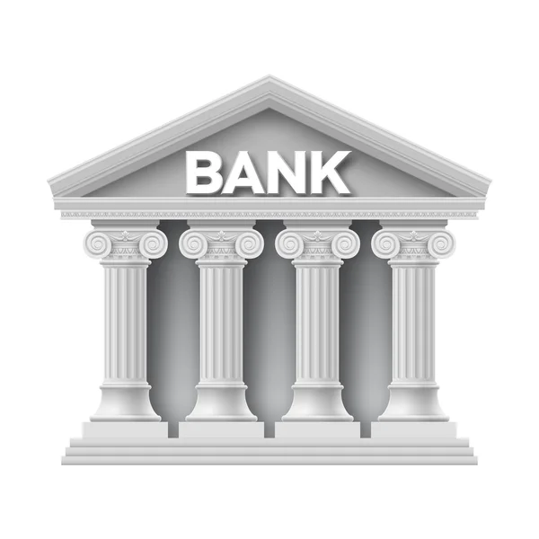 Stenen gebouw van bank — Stockvector