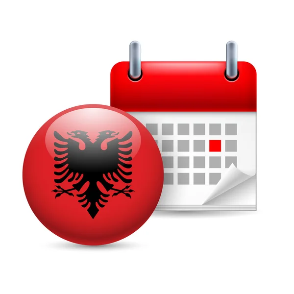 Icon of national day in albania — Stock Vector