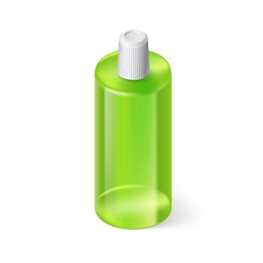 Beyaz şampuanı tek yeşil şişe