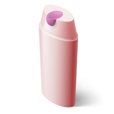 Şampuan izometrik tarzı beyaz üzerine pembe simgesi