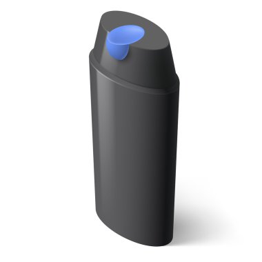 İzometrik tek siyah beyaz şampuanı şişe