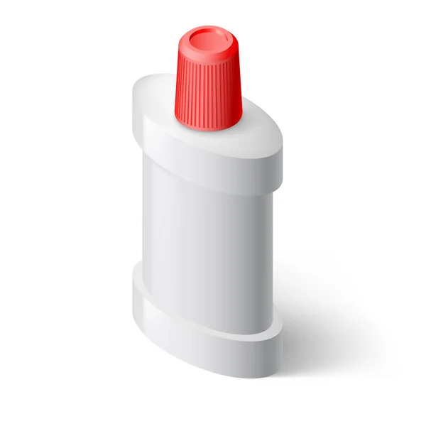 Botol Mouthwash on White tunggal Isometrik - Stok Vektor