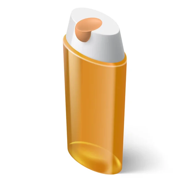 Champú Icono Amarillo Estilo Isométrico en Blanco — Vector de stock