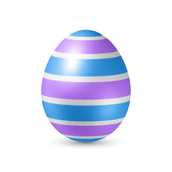 Пасхальное яйцо с полосками художественной текстуры. Белые с тенью — стоковый вектор