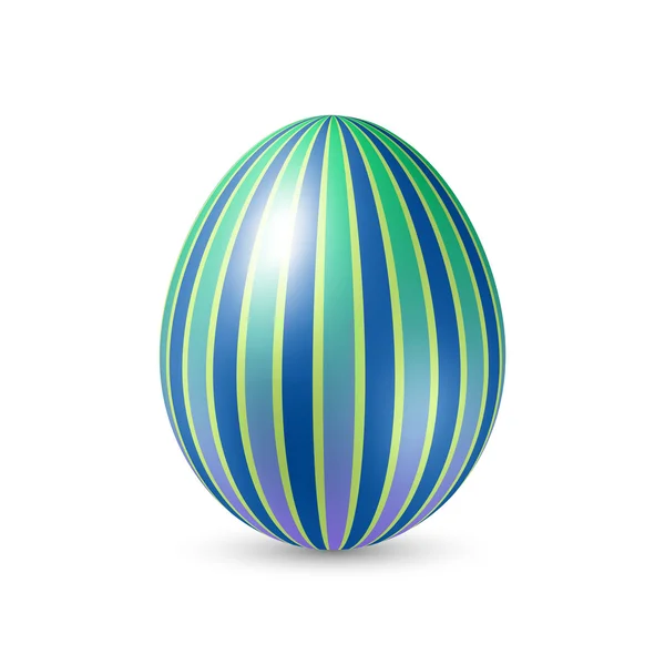 Huevo de Pascua con textura de tiras verticales. Ilustración sobre fondo blanco — Vector de stock