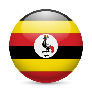 Uganda yuvarlak parlak simgesi