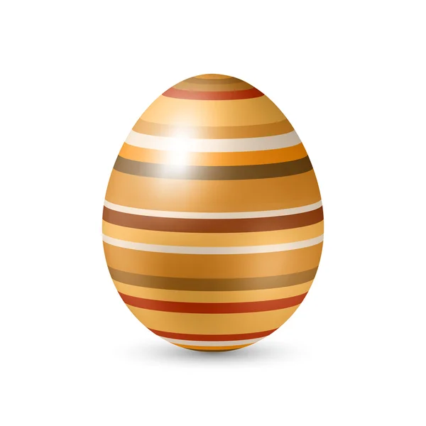 Пасхальне яйце з горизонтальними смугами - стоячи вертикально на білому — стоковий вектор