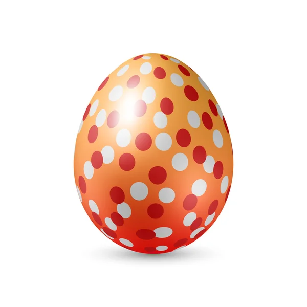 Пасхальне яйце з візерунком кольорових крапок - стоячи вертикально на білому — стоковий вектор