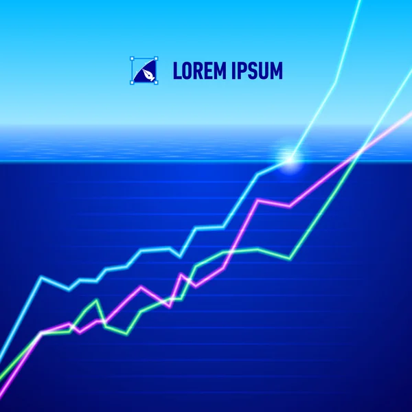 Gráfico de ações tornando-se positivo — Vetor de Stock