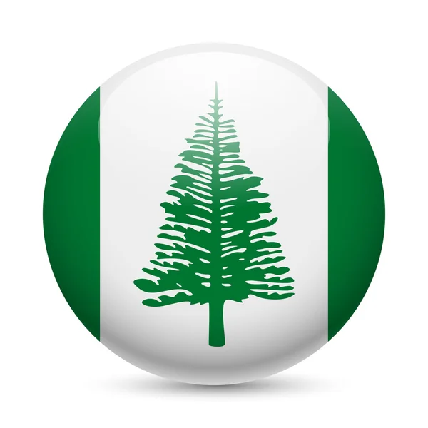 Round glossy icon of norfolk island — Stock Vector