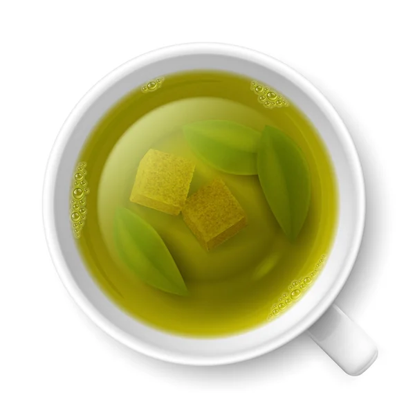Bir fincan yeşil çay. — Stok Vektör