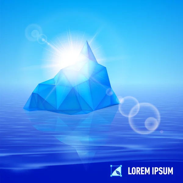 Gran iceberg azul a la deriva en el mar — Archivo Imágenes Vectoriales