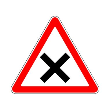 üçgen uyarı işareti kavşak için çizimi