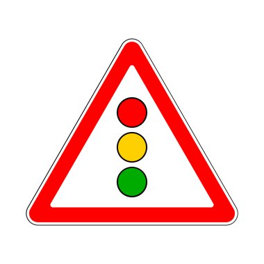 Üçgen işaretini illüstrasyon trafik ışıkları için