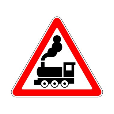 Illustration of Warning Signs Railway Crossing without Barrier clipart