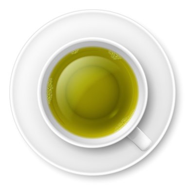 Bir fincan yeşil çay.