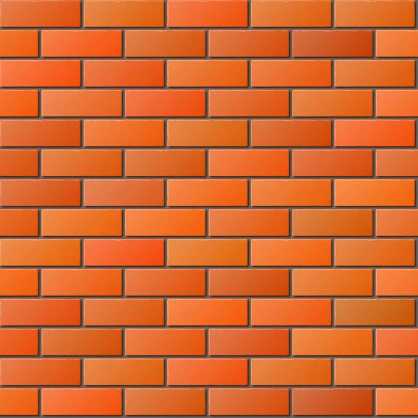 オレンジ色のレンガ壁連続複製のためのシームレス パターン — ストックベクタ