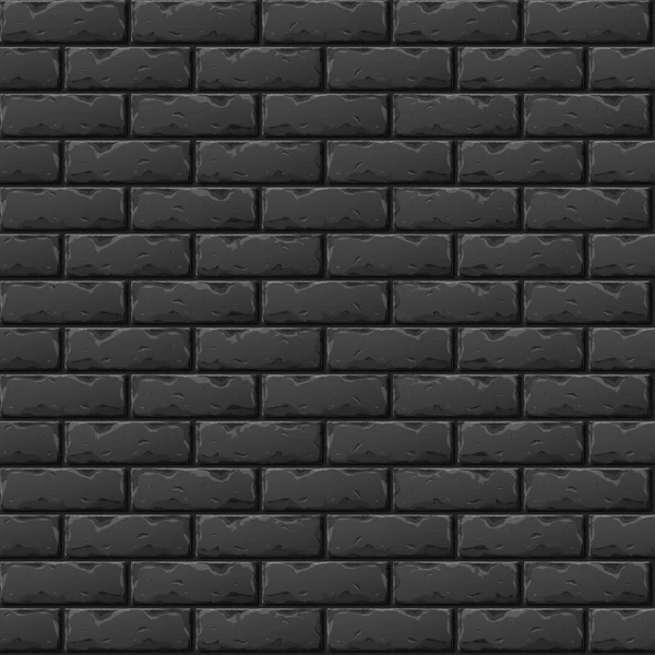 Vieux modèle sans couture de mur de brique noire pour répliquer en continu — Image vectorielle