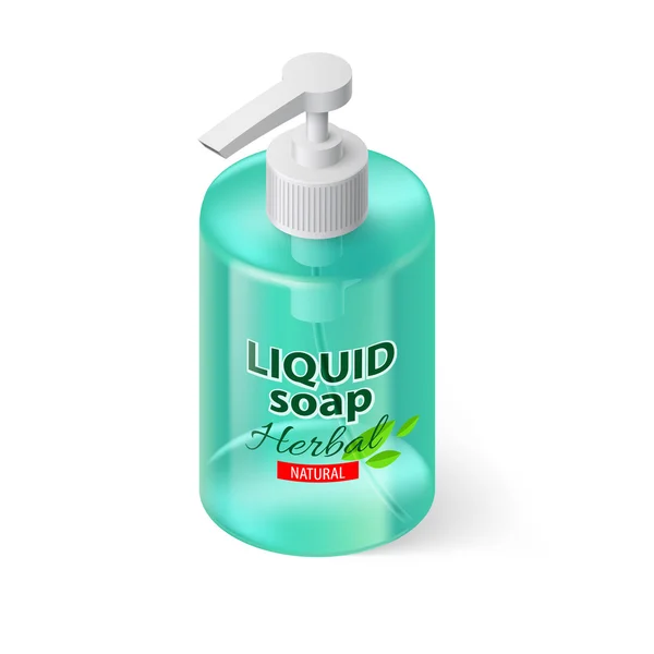 Liquid soap isometric — Stock Vector