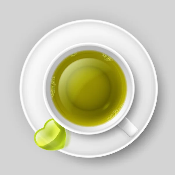 Romantic tea drinking — Stock Vector