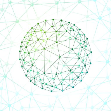 Web arka plan üzerinde yeşil web zarflar Küre