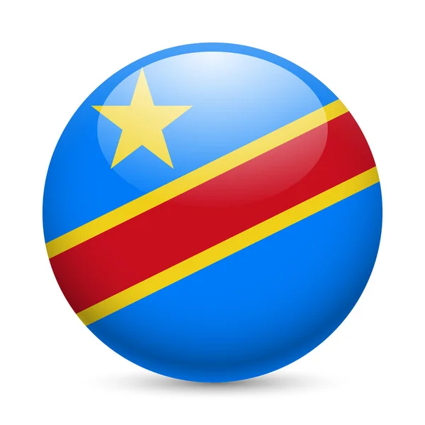 Round glossy icon of dr congo — Stock Vector