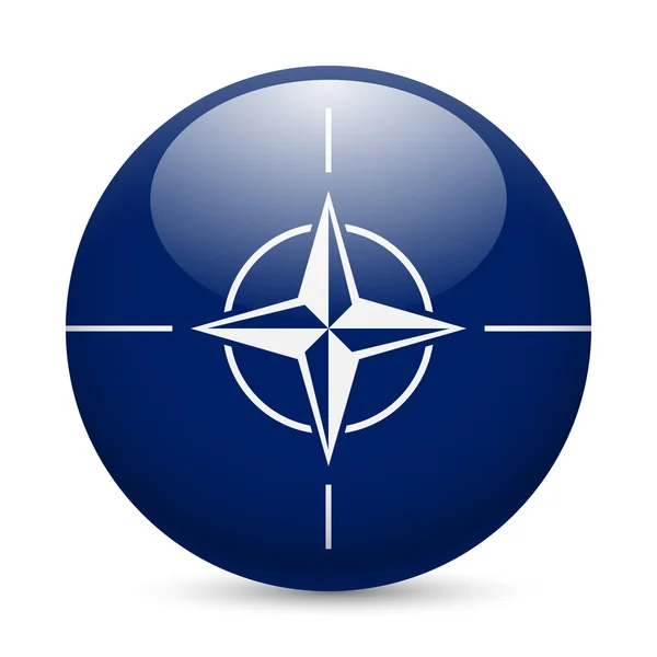 Στρογγυλό εικονίδιο γυαλιστερό του ΝΑΤΟ — Διανυσματικό Αρχείο