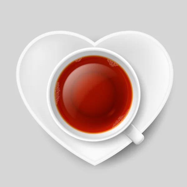 ロマンチックなお茶を飲む — ストックベクタ