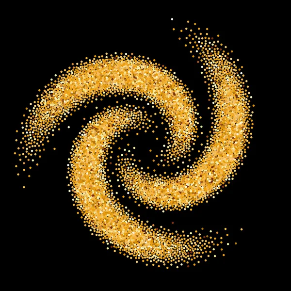 Gold glittering wave — Stock Vector
