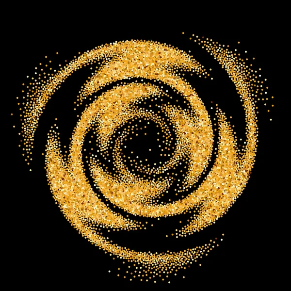 Gold glittering wave — Stock Vector