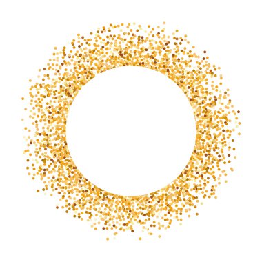 Altın Glitter metin için kopya alanı ile kare yuvarlak