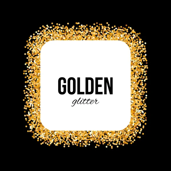 Quadro dourado na forma de quadrado com texto em preto — Vetor de Stock