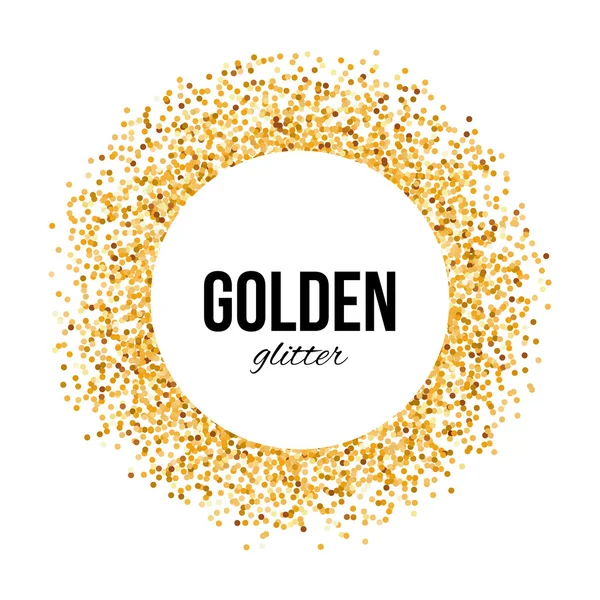 Quadro Círculo Dourado com Texto - Glitter Dourado — Vetor de Stock