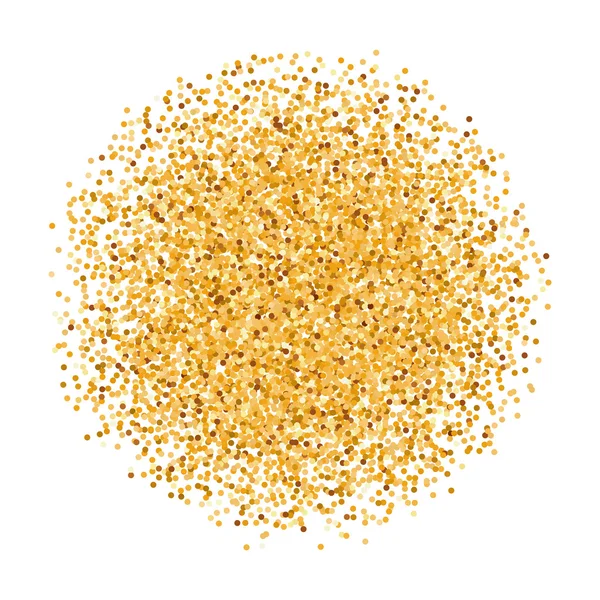 Golden Glitter Round Object on White Background — Stock Vector