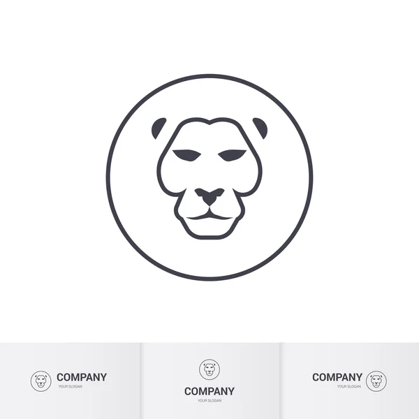 Tête de lion pour le design héraldique ou mascotte. Modèle Premium sur fond blanc — Image vectorielle